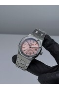 Custom Seiko Mod • Pink Dimple Dial Silver AP • 37mm